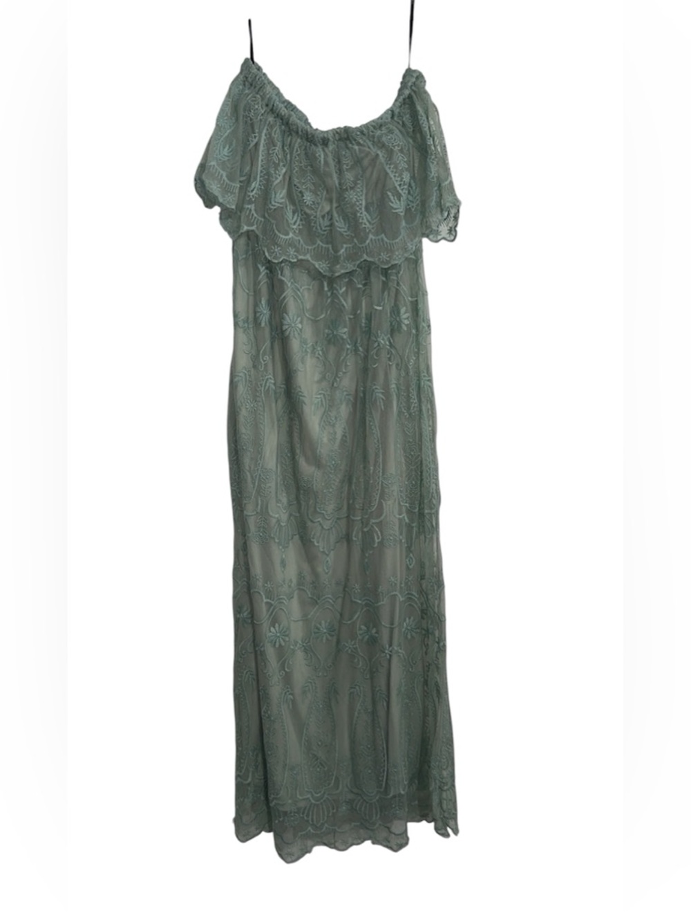 Forever 21 Light Green/Teal Strapless Maxi Dress